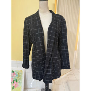 Women's APT. 9 Blazer Size L Black Plaid